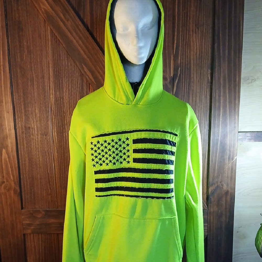 Neon Green Flag Hoodie